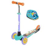Pack Patinete infantil Choose your Color 3 Ruedas BLUEY y Casco de Baby Shark +2Años