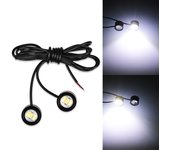 2pcs Motorcycle Led Strobe Lights Motor Strobe Flash Warning Brake Light Lamp 12V Spotlight Fish Eye Lens Lamp Yellow Blue White
