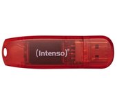 Intenso Rainbow Line Memoria USB 128GB Rojo - Alta Capacidad y Velocidad de Lectura Rápida