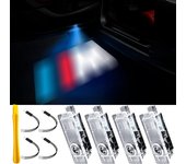 4Pcs Car Door Lights Logo Compatible with Partial 3/4/5/6/7/X/Z/M/GT Series, Except G02/05/06/07/20/21/22/23/26/80/82/83 E39/46