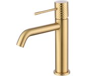 Imex Génova BDG053-1OC grifo monomando lavabo latón acabado oro cepillado tecnología Cold Open
