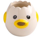 Separador de huevos de pollito, separador de clara de huevo de gallina, filtro de huevos de cerámica, lindo separador de huevos para cocina, panadería, camping -Amarillo