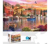 1000 Pieces Jigsaw Puzzle Mediterranean Harbor Home Decor Adults Puzzle Games Family Fun Floor Puzzles Kids Educational Toys