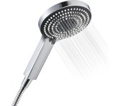 Alcachofa de Ducha,Alcachofa Ducha con Manguera de 1.6 m,Cabezal de Ducha grande con 6 modos de chorro,Manguera Ducha y Alcachofa que ahorra agua,Telefono Ducha con Manguera para el baño,Cromo