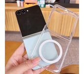 N52 Strong Magnet for Samsung Galaxy Z Fold Flip 5 4 3 5G Case Clear Acrylic Soft Wireless Charge for MagSafe Cover Shell Fundas