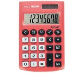 Milan pocket calculadora 8 digitos - calculadora de bolsillo - tacto suave - 3 teclas de memoria y raiz cuadrada - color rojo