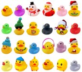 Calendario de Adviento de Navidad 2024, juego de patos de goma navideños, calendario de cuenta regresiva de 24 días para Navidad con 24 patos de goma, regalos de juguetes de baño, divertidos regalos de patos navideños para niños