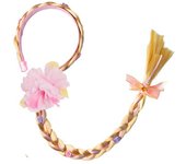 Little Girls Headband Elsa Wig Braid Rhinestones Cosplay Weaving Braid Rapunzel Jasmine Princess Party HairHoop Hair Accesorries