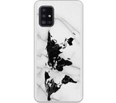 Funda compatible con Samsung Galaxy A51 5G - Be Unique Funda Gel mármol mapa negro