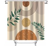 Double Layer Shower Curtain 10 Large Ring Hook Free Waterproof Bathroom Decorative with Snap-in Liner Single Layer 180x180cm