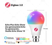 UK Standard Zigbee 3.0 Smart Led Bulb B22 Base Lamp RGBCW Works With Amazon Alexa APP Voice Control 220V Zigbee Gateway Required