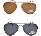 2 Pares Gafas de Sol Aviador Polarizadas, Protección UV400 Hombre y Mujer Clásico