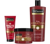 TRESemmé Pack Liso Keratina Champú 685ml + Mascarilla 1 minuto WOW 170ml + Mascarilla con aceite de marula y keratina 440ml - Pack de 3
