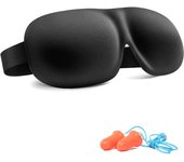 Masque de Nuit, Masque de Sommeil pour Homme Femme,  Masque de Voyage 3D Anti-lumière, avec 2 Bouchons d'oreilles (Noir)