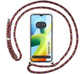 Funda Colgante Transparente para Xiaomi Redmi A1 con Cordon Rosa / Dorado