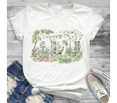 Lovely Style Pet Print T-Shirt Crew Neck Casual Short Sleeve T-Shirt Spring Summer Women's Clothing Fashion Simple Short Sleeve