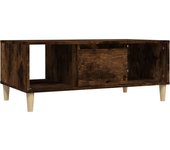 vidaXL Mesa de centro madera contrachapada 90x50x36,5 cm Blanco, Negro, Blanco brillante Mesita de Salón o Comedor o Auxiliar Mesa de Café Meuble Salón