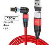 100W USB C To Type C Magnetic Cable 5A PD Fast Charger Cable Micro USB Cable For iPhone Macbook Xiaomi Huawei Samsung Realme