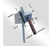 Eye-Catching 3D Crack Hammer Car Stickers for All-Terrain Vehicles Bumper Door Cover Scratches Scooter Body Waterproof Decals