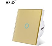 AXUS EU Touch Switch AC100-240V Led backlight Panel Tempered Crystal Glass wall Light sensory Switches 1/2/3 Gang Interruttore