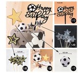 Football Boy Cake Decoration Football Field Player Doll Cupcake Top Happy Birthday Decoration Sports Children's Party Supplies