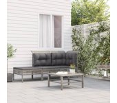 vidaXL Sofá/ Taburete de jardín con cojines ratán sintético gris en modelo sofá de esquina/sofá central/reposapiés y más | cómodas modernas ergonómicas para comedor cocina salón hogar