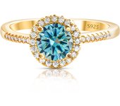 1 Carat Moissanite Ring For Women Solid 925 Silver 18k gold yellow Plated Luxury Wedding Female Jewelry With Certificate Gift