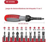 11 in 1 Ratchet Screwdriver Set Telescopic Screwdriver Two-way ABS Handle Adjustment Forward Reverse Multifunctional Bits Driver