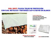 Pluvia toldo proteccion+ojal+refuerzo 3x  5   15 m2 80gr blanco