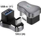 5/2PCS 180 Degree Angle USB C Adapter USB-C Male to Female 20Gbps PD 140W Charging Converter Adapter for Steam Deck Accessories