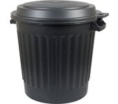 Orework Cubo de Basura 80 L con Tapa para Jardín - Negro
