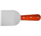 Espátula de Maple inoxidable, espátula de metal, espátula giratoria para sretén de Hierro fundido, espátula para Parrilla de barbacoa con Mango de Madera, Pala Redonda Grande
