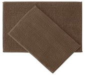 Juego de alfombras de baño de 2 piezas, juego de alfombrillas de baño de felpa de chenilla suave de secado rápido con respaldo de goma, juego de alfombras de baño absorbentes, alfombras de baño lavables para baño, blanco, 24 x 16 + 30 x 20