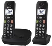 Teléfono Inalámbrico Panasonic KX-TGU112EXB- Pack DUO- Negro