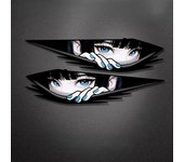 1Pair Anime Eyes JDM Style Motorcycle Stickers Waterproof for Motorbike Fuel Tank Electric Scooter Body Universal Vinyl Decals