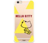 Funda original compatible con iPhone 6 o 6S con un diseño de Hello Kitty triangulos amarillos