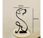 ROTORS Dog Minimalist Art Sculpture, Metal Abstract Dog Line Geometric Drawing Art Statue, Creative Puppy Line Drawing Ornaments