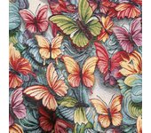 Lafabricadelastelas- Gobelino tela de tapicería Jacquard dibujo mariposas alta definición , tela por metros .Ancho 2,8 metros.  Resistente, opaco, alta calidad, cortinas, cojines, colchas, bolsos, cubresogfás.