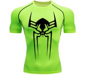 Spider Print Gym Workout Rash Guard for Men Athletic Quick Dry Stretchy Compression Shirts Undershirts Baselayers Tshirts Tops