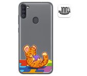 Tumundosmartphone Funda Gel Transparente para Samsung Galaxy A11 / M11 diseño Leopardo Dibujos
