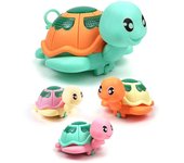 Flotador de piscina, juguete de baño con mecanismo de cuerda y cordón para tortuga, luz LED, juguetes de baño para niños y niñas, color aleatorio