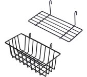 Estante recto de canasta para tablero de vigas, organizador de pared, accesorios de rejilla de pared para el hogar y la cocina, paquete de 2