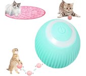 Juguete interactivo de caza simulado 2 en 1 para gatos, nueva alfombrilla de juguete para gatos Accustomedi con bolas rodantes inteligentes, juguete electrónico interactivo para gatos, divertido túnel para gatos (E)