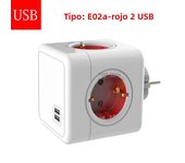 Massfa Multi Usb Power Strip Electrical Plug Cube Multiple Extension Socket with 4 Eu Outlets 3680W Adapter for Home Office