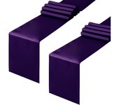 Paquete de 12 Caminos de Mesa de satén Deep Pink de 12x108 pulgadas, Caminos de Mesa para banquetes de Boda y Fiestas de cumpleaños