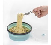 Cuenco plegable de silicona portátil para acampar con tapa para Viajes, acampadas, senderismo, Cocina, compatible con freezador y microondas, 1200 ml (42 oz)