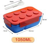 1050/1300ML Building Block Lunch Box with Tableware Portable Double Layer Bento Box for Student Office Fruit Salad Sealed Box