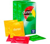 Durex - Preservativos Saboreame para Mayor Sensación, sabor fresa. naranja. platano, manzana, Packs 12-24 condones para un sexo seguro
