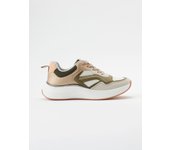 Koroshi Zapatillas deportivas con Combinación de piezas y materiales en el corte y Cierre mediante cordones color Kaki para Mujer