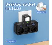 Enchufe de pared con tapa independiente y USB adaptador de red UE AC enchufe de la tira de alimentación con protector de sobrecarga